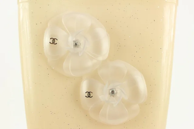Chanel Size 41 Ivory Camellia Jelly Rain Boot in White from Bagriculture, photo 1 of 1