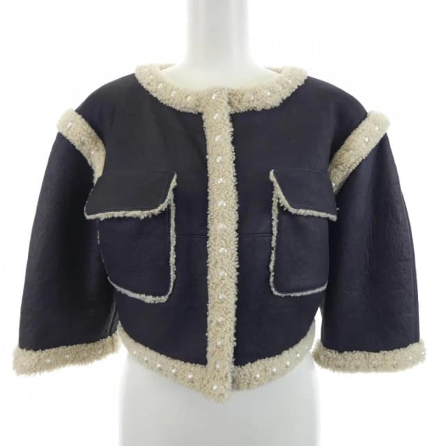 Chanel 14B Shearling Jacket Navy in Navy from The Reluxe, photo 1 of 1