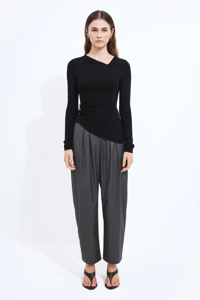 Aje Studio Gianna Knit Top in BLACK, image 1 of 1 from Aje
