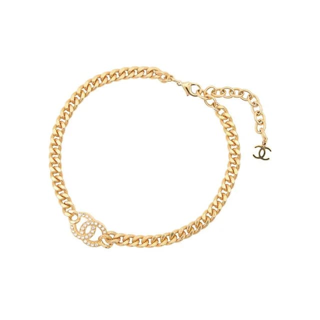 Chanel Necklace CC Logo Rhinestone Choker from The Reluxe, photo 1 of 1