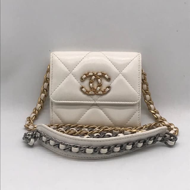 Chanel 19 Flap Coin Purse Chain Mini Shoulder Bag Wallet Price in Lambskin from The Reluxe, photo 1 of 1
