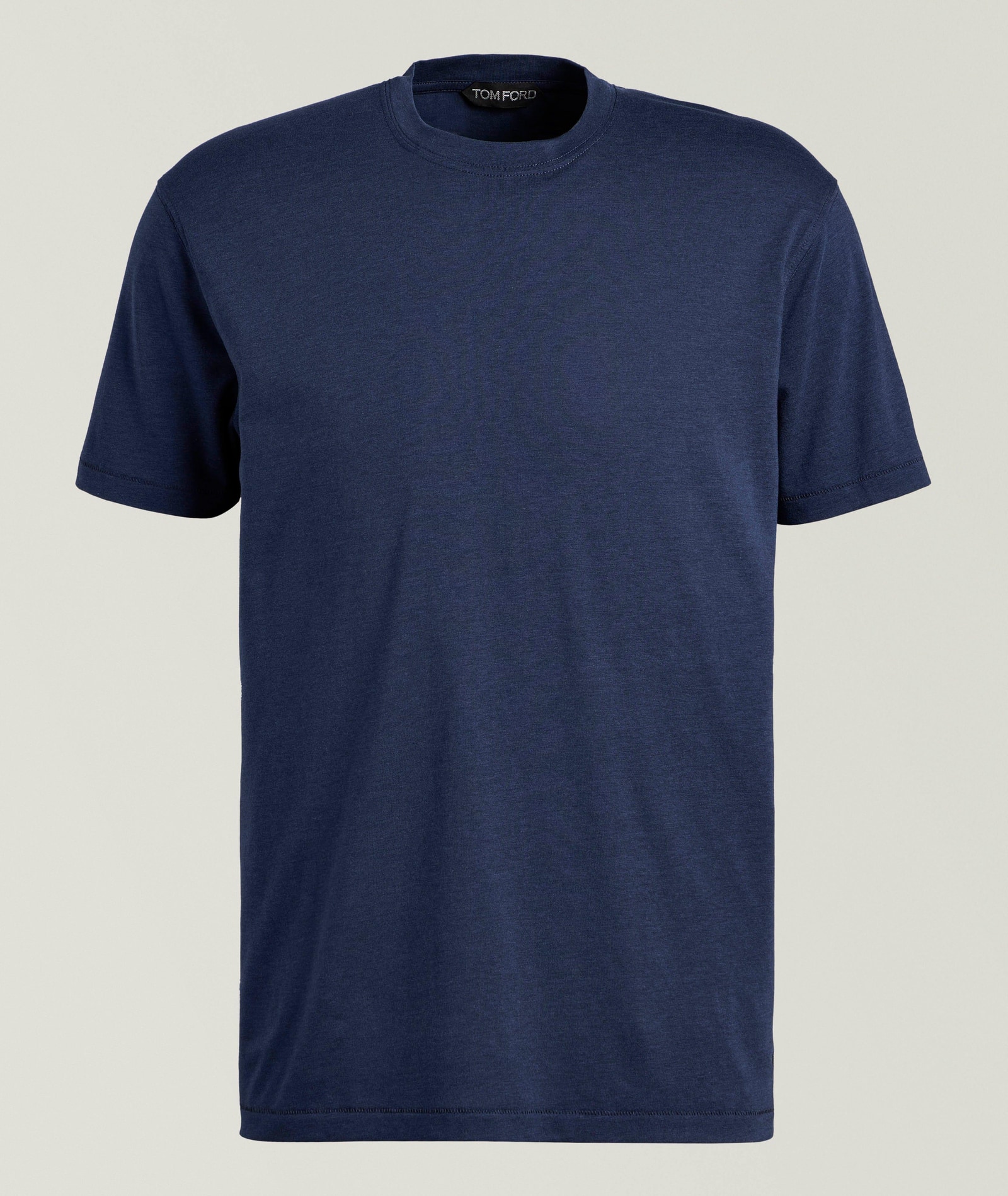 TOM FORD Lyocell-Cotton Crewneck T-Shirt in Blue Cotton & Cotton Blends, image 1 of 1 from Harry Rosen