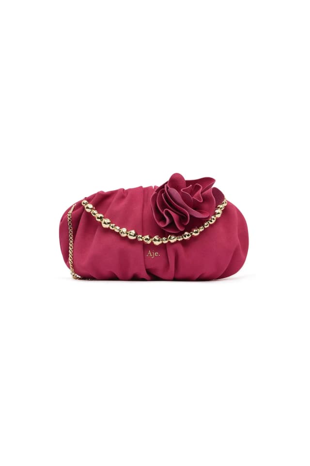 AJE Ari Flower Clutch in PINK CORAL, image 1 of 1 from Aje