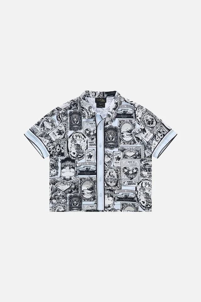 Camilla eBoutique BOYS SHORT SLEEVE CABANA SHIRT 4-10 FLOWER SHOWERS, image 1 of 1 from CAMILLA