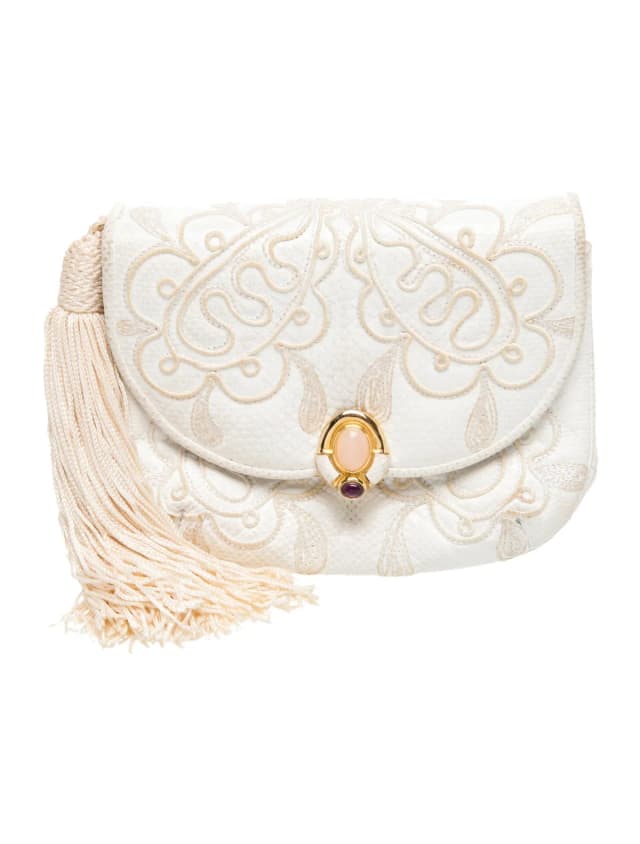 Judith Leiber Clutch in gold Satin from The RealReal, photo 1 of 1