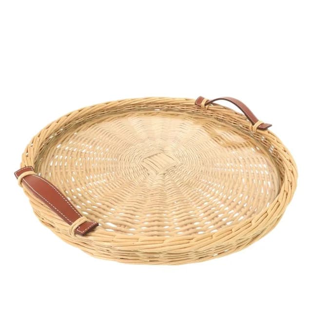 Hermès Ozere Round Treasure Small with Glass Rattan Veau Swift Brown in Brown Swift leather from The Reluxe, photo 1 of 1