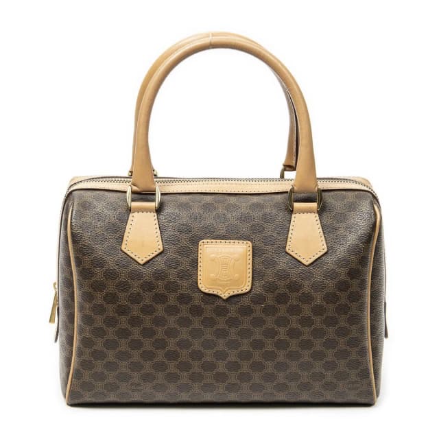 Celine Small Boston Brown Macadam Canvas Shoulder Bag in Brown Canvas from The Reluxe, photo 1 of 1