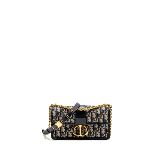 30 Montaigne East-West Bag with Chain Dior Oblique Jacquard/Calfskin Navy GHW in Navy Calfskin from EMIER, photo 1 of 1