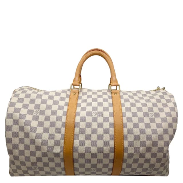 Louis Vuitton Keepall 50 Damier Azur Travel Bag White in White Coated canvas from Dallas Designer Handbags, photo 1 of 1