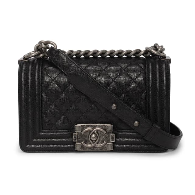 Chanel Quilted Caviar Small Boy Shoulder Bag in Black Caviar leather from Blue Spinach, photo 1 of 1