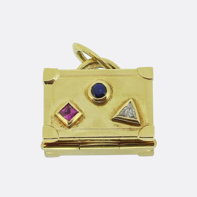 Tiffany & Co. Diamond Sapphire and Ruby Suitcase Charm Pendant from The Vintage Jeweller, photo 1 of 1