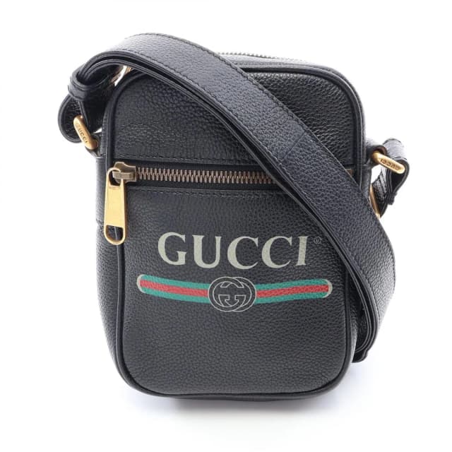 Gucci Shoulder Bag Webbing Line Black Green Red Leather Vintage Logo Sherry in Black Leather from The Reluxe, photo 1 of 1