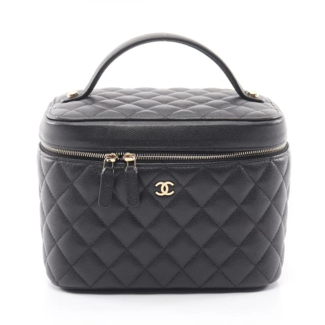 Chanel Handbag Timeless Classic Quilted Black Caviar Leather Vanity Bag in Black Caviar leather from The Reluxe, photo 1 of 1