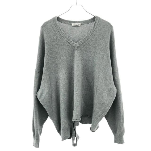 Balenciaga Neck Knit Sweater Gray 40 in Grey Nylon from The Reluxe, photo 1 of 1