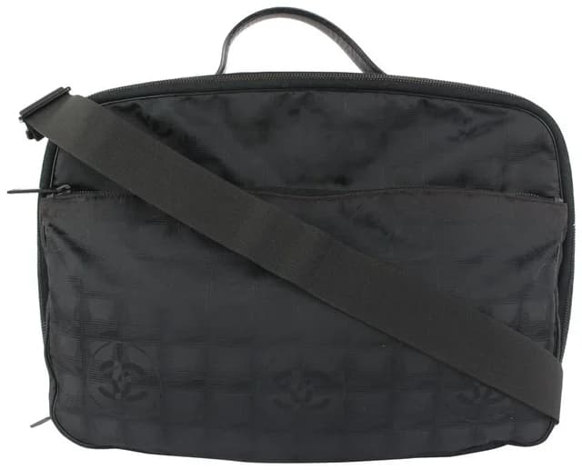 Chanel Black New Line Suitcase Messenger Luggage in Black Canvas from Bagriculture, photo 1 of 1