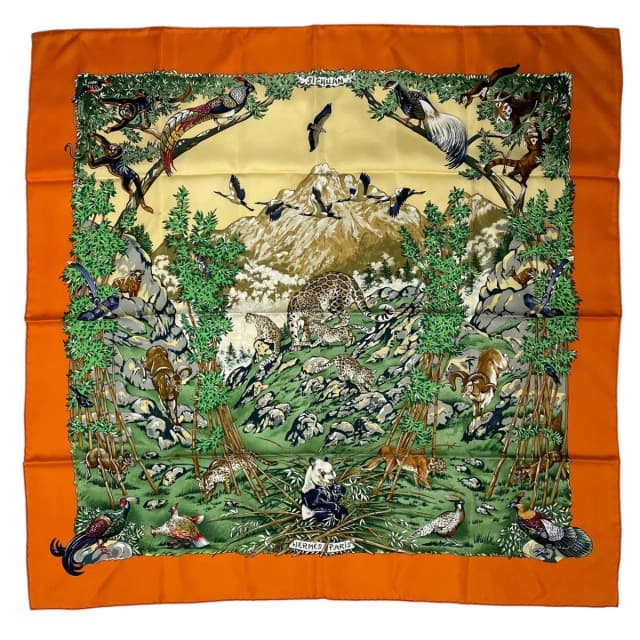 Hermès Scarf Silk Carre 90 Sichuan Orange in Orange Silk from The Reluxe, photo 1 of 1