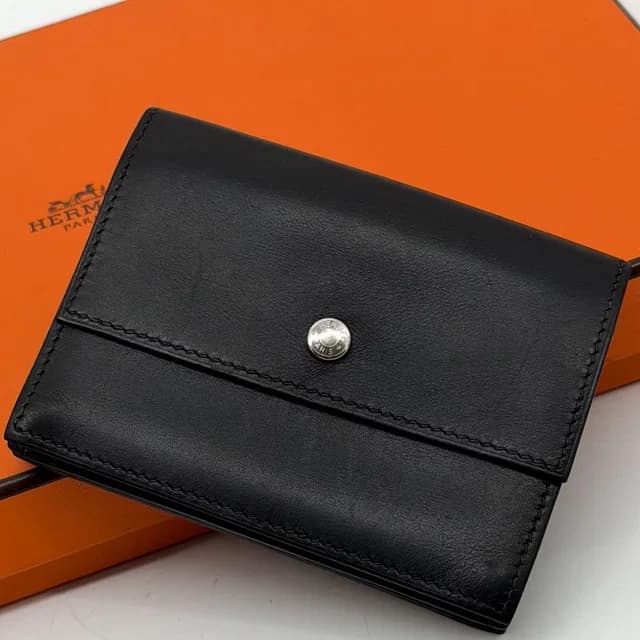 Hermès Sakura Card Case Black Box Calf Business in Black Box leather from The Reluxe, photo 1 of 1