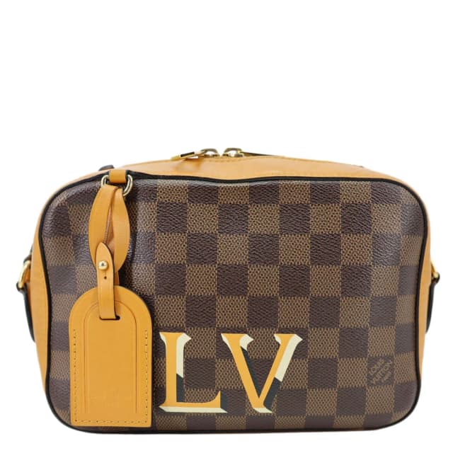 Louis Vuitton Santa Monica Damier Ebene Crossbody Bag Brown in Brown Coated canvas from Dallas Designer Handbags, photo 1 of 1