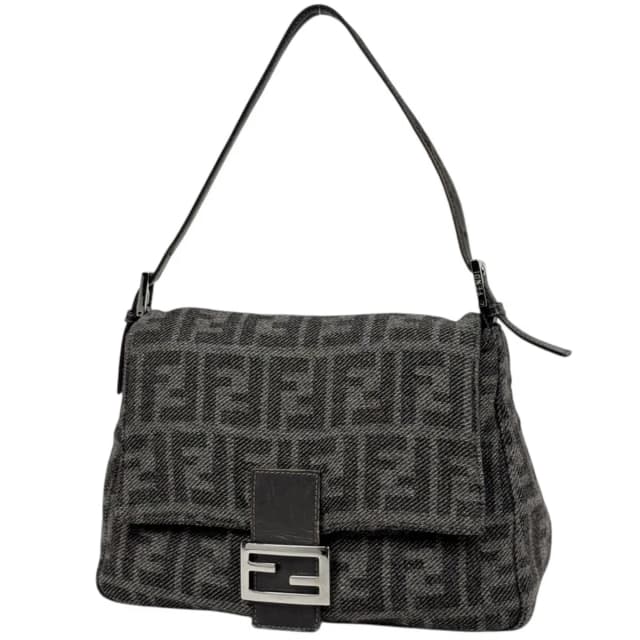 Fendi Shoulder Bag Zucca Pattern Mamma Baguette Fabric Gray in Grey Leather from The Reluxe, photo 1 of 1