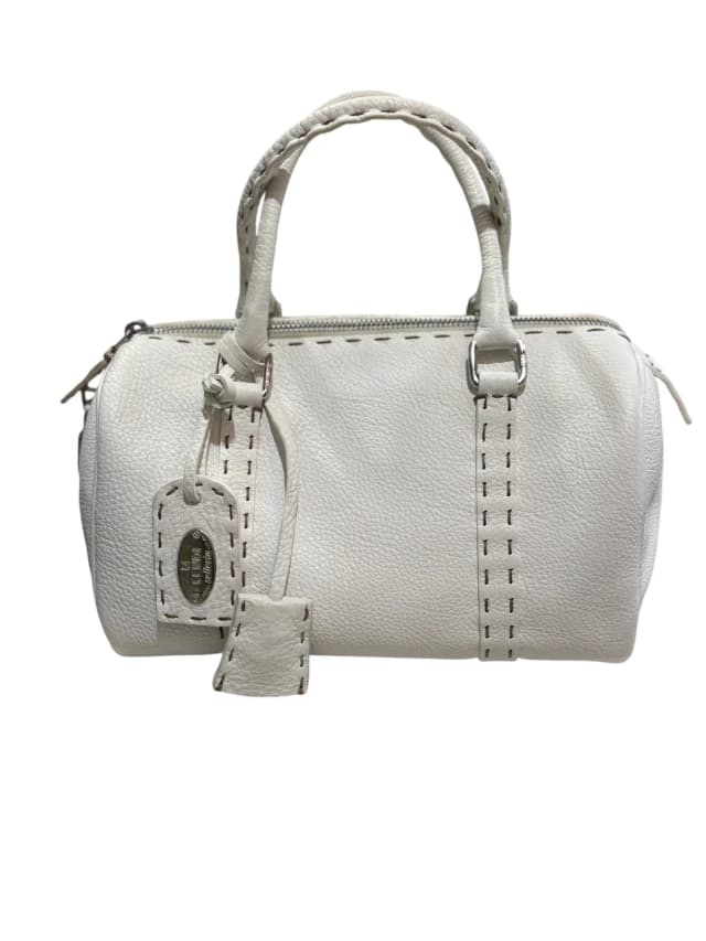Fendi Boston Small Duffle Bag in White Caviar leather from Revivre Luxury Consignment, photo 1 of 1
