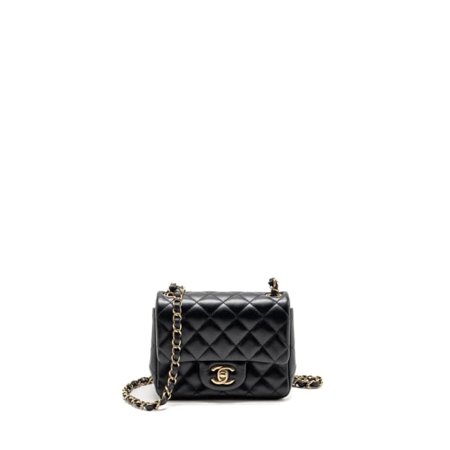 Chanel Mini Square flap bag lambskin black LGHW (microchip) in Black Lambskin from EMIER, photo 1 of 1