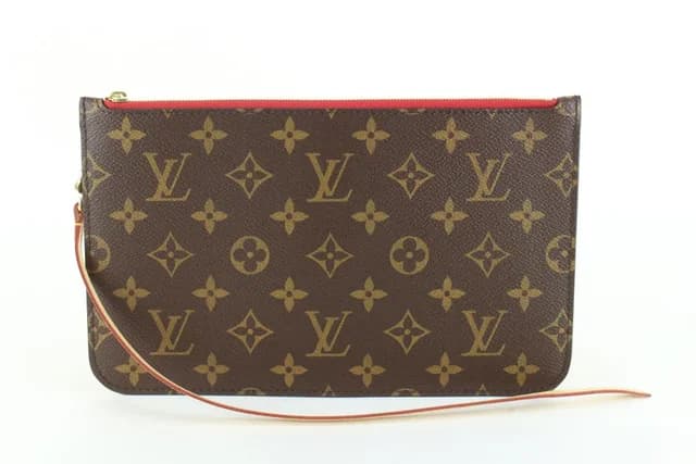 Louis Vuitton Cherry Red Monogram Neverfull Pochette GM or MM in Red Canvas from Bagriculture, photo 1 of 1