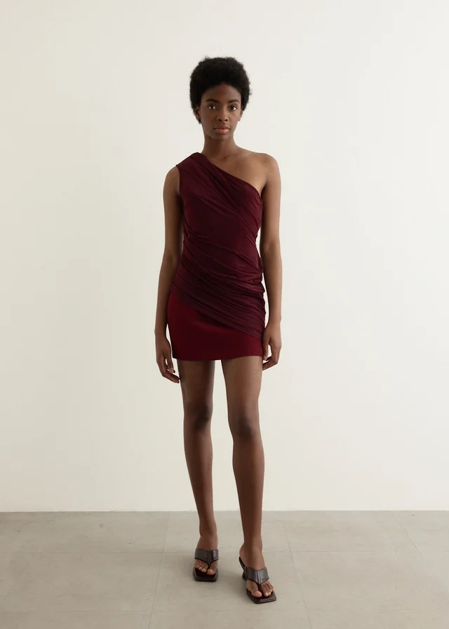 Wynn Hamlyn Eva Mini Dress in Plum, image 1 of 1 from Incu