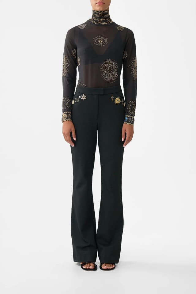 Camilla eBoutique MID RISE FIT AND FLARE TROUSER AMULETS AND ALCHEMY, image 1 of 1 from CAMILLA