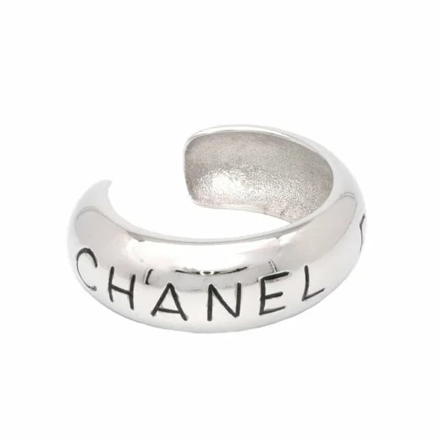 Chanel 96p Silver Logo Bangle Bracelet Cuff in Silver from Bagriculture, photo 1 of 1