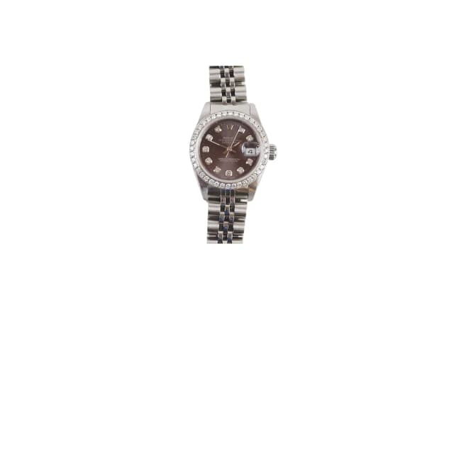 Rolex Lady Datejust 26 Dark Grey Dial with Aftermarket Diamonds in Grey from The Purse Affair, photo 1 of 1