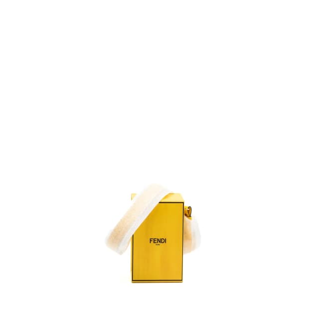 Fendi vertical box shoulder bag calfskin yellow GHW in Yellow Calfskin from EMIER, photo 1 of 1