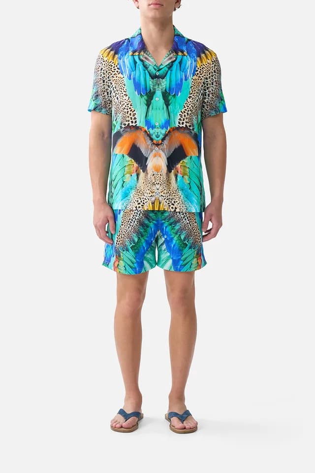 Camilla eBoutique SHORT SLEEVE CAMP COLLARED SHIRT JUNGLE FLIGHT, image 1 of 1 from CAMILLA
