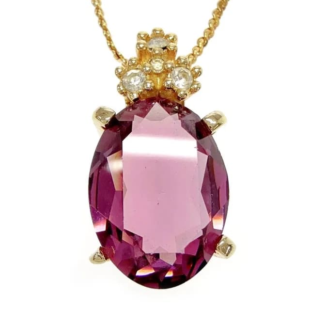 Dior Rhinestone Color Stone Necklace Gold Purple in Purple from The Reluxe, photo 1 of 1