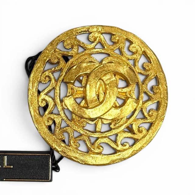Chanel Vintage 95A CC Logo Brooch Gold in Gold from The Reluxe, photo 1 of 1