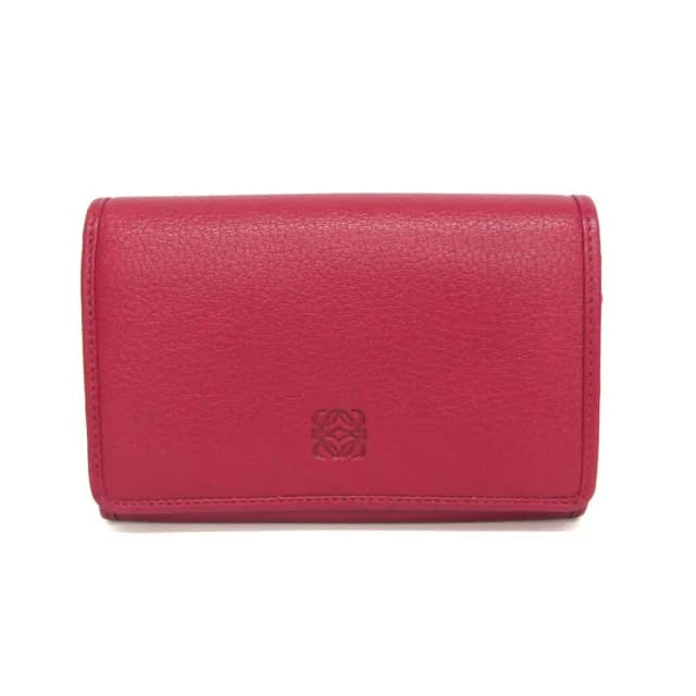 Loewe Anagram Compact Wallet Women's Leather Wallet (bi-fold) Wine in Wine Leather from Elady, photo 1 of 1