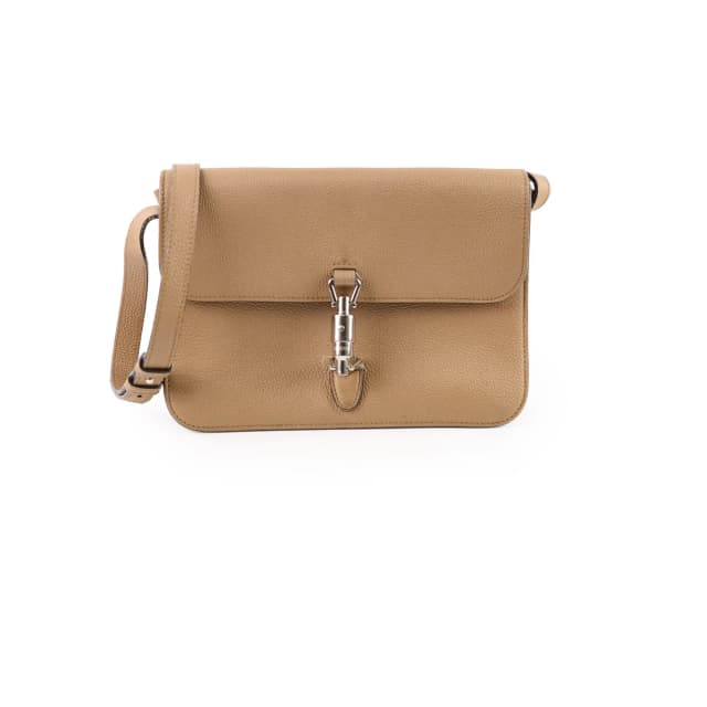 Gucci Jackie Soft Crossbody Bag Beige in Beige Calfskin from The Purse Affair, photo 1 of 1