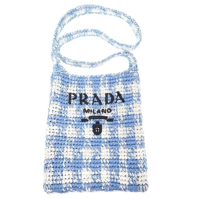 Prada Raffia Shoulder Bag Blue in Blue Raffia from The Reluxe, photo 1 of 1