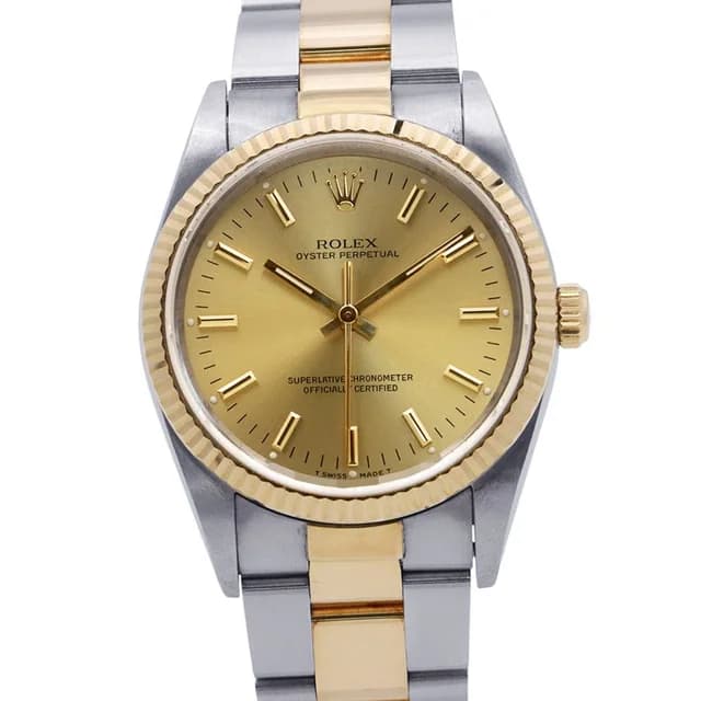 Rolex Oyster Perpetual SS 18K Yellow Gold Number Watch Champagne Dial in Yellow from The Reluxe, photo 1 of 1
