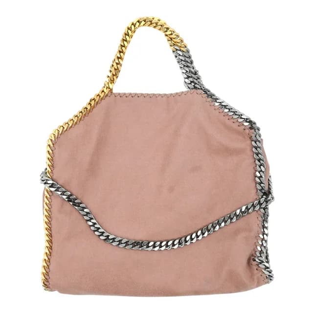 Stella McCartney Blush Pink Two-Tone Chain Falabella Fold Over Tote Bag in Pink Suede from Clotheshorse Anonymous, photo 1 of 1