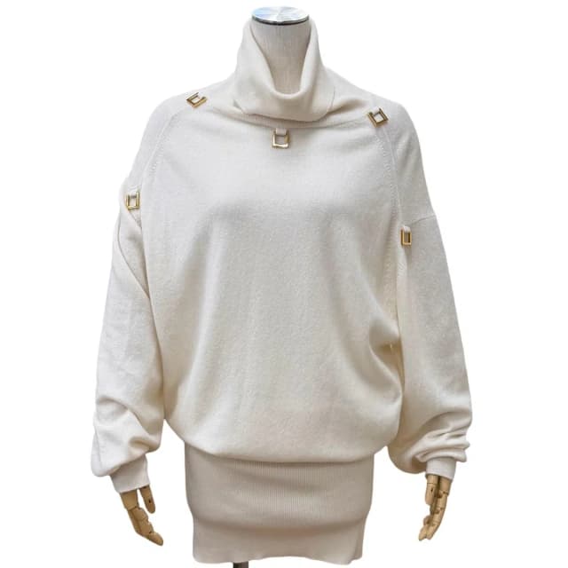 Louis Vuitton Logo Turtleneck Cashmere Dress Off White in White Cashmere from The Reluxe, photo 1 of 1