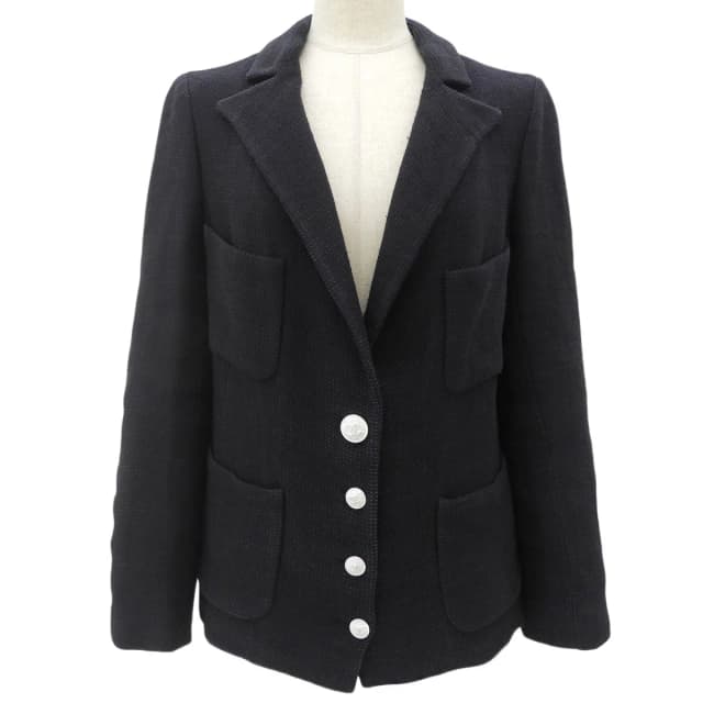 Chanel 2007 CC mark button jacket #36 Black from VINTAGE QOO TOKYO, photo 1 of 1