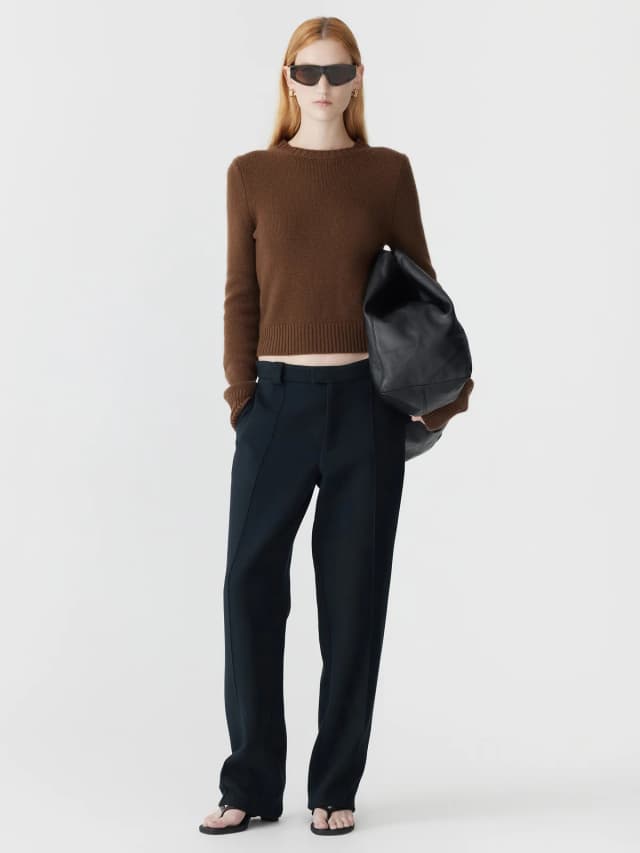 Bassike Raised Twill Straight Leg Pant, image 1 of 1 from bassike
