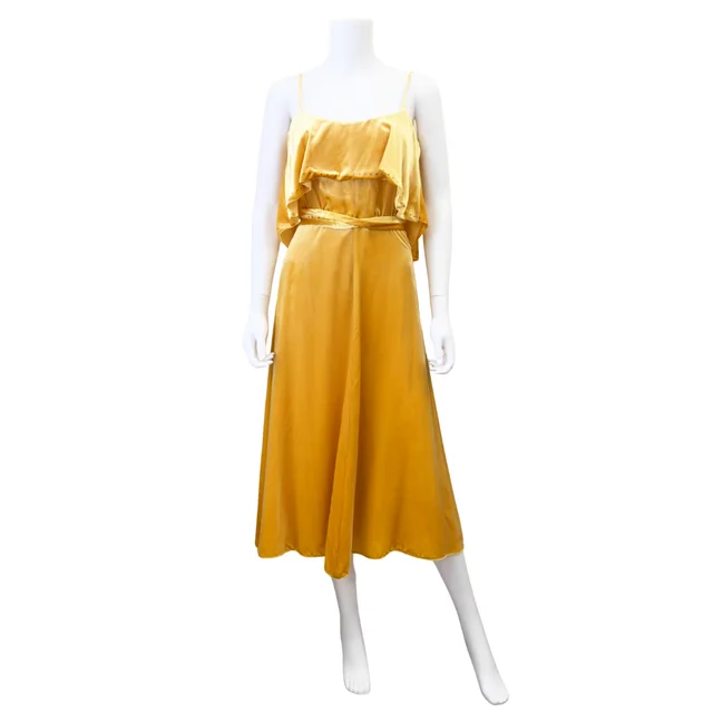 Valentino Garavani Crystal Embellished Ruffled Velvet Midi Dress in Velvet from Clotheshorse Anonymous, photo 1 of 1