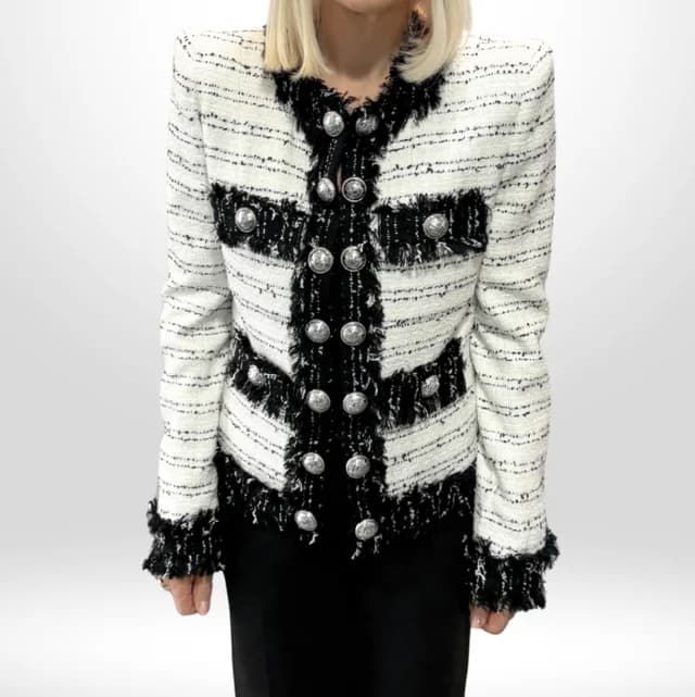 Balmain & White Military Blazer Size 38 in Black from Revivre Luxury Consignment, photo 1 of 1