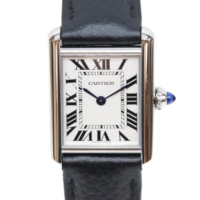 Cartier SS Tank Must SM Silver Dial Leather in Silver Leather from The Reluxe, photo 1 of 1