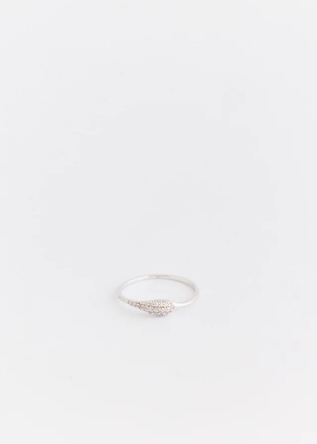 Incu Collection Silver Crystal Teardrop Ring in 925 Silver, image 1 of 1 from Incu