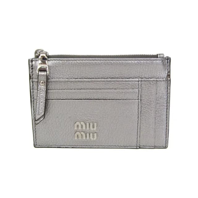 Miu Miu Coin Card Holder Women's Leather Coin Purse/coin Case Silver in Silver Leather from Elady, photo 1 of 1