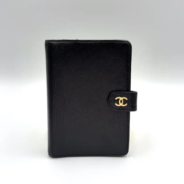 Chanel CC Logo Mini Caviar Leather Black Notebook Cover Gold Agenda in Black Caviar leather from The Reluxe, photo 1 of 1