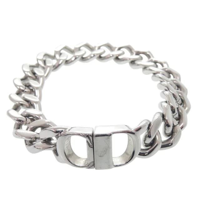 Dior Logo Icon Chain Link Bracelet Metal Silver in Silver from The Reluxe, photo 1 of 1