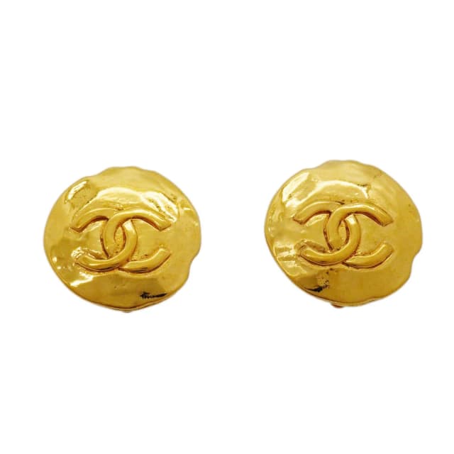 Chanel Earrings Vintage CC Logo Gold Plated in Gold from The Reluxe, photo 1 of 1